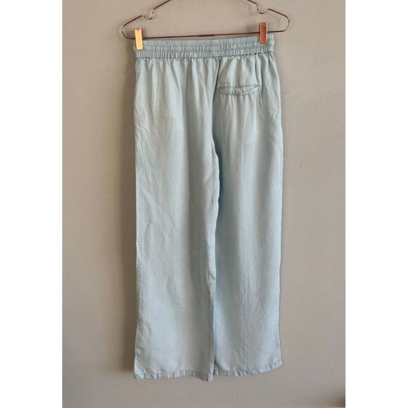 Zara Womens High Waisted Wide Leg Loose Trouser Flowy Pants Light Blue Sz M - Picture 2 of 9